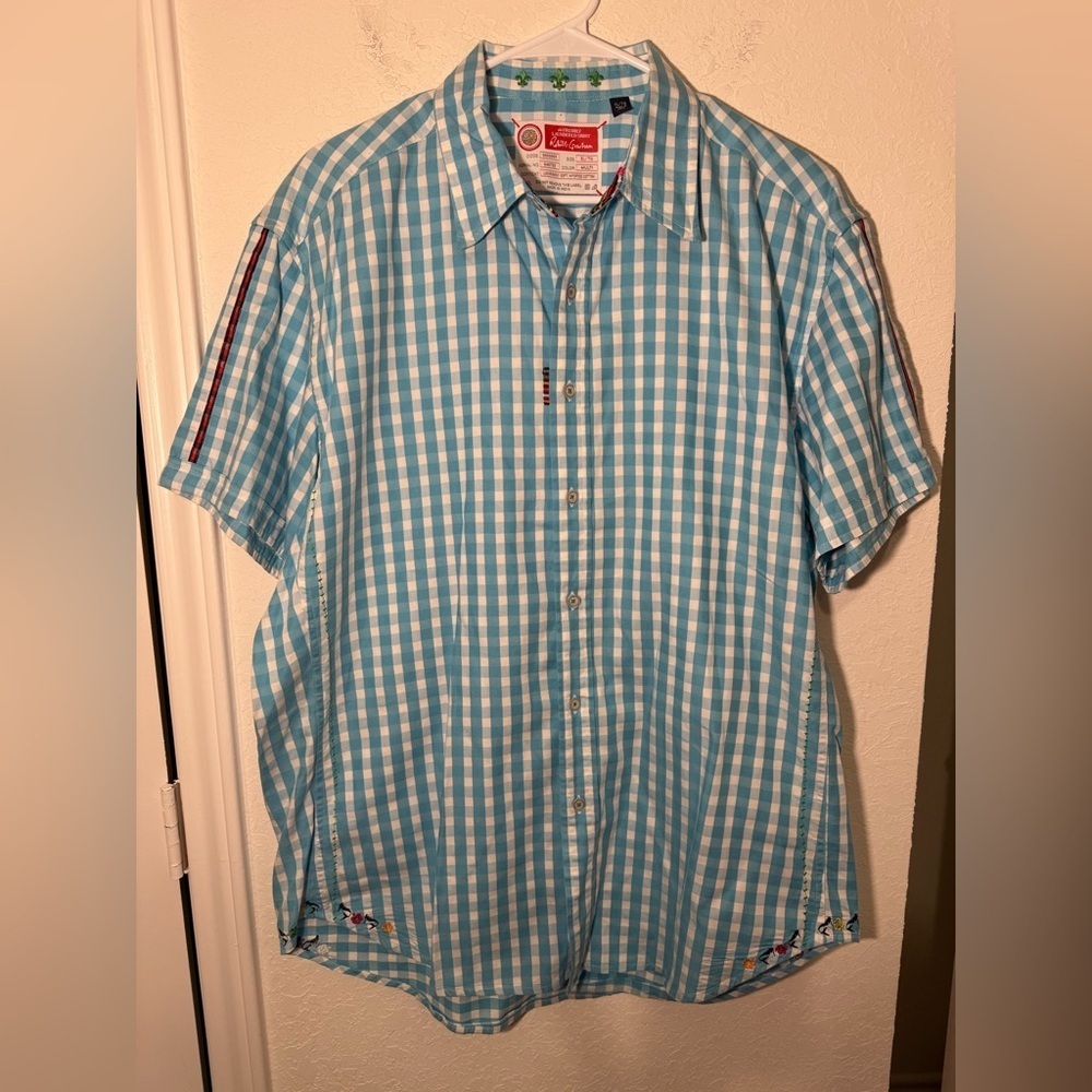 Robert Graham Freshly Laundered Shirt Mens XL Multicolor Hawaiian Embroidered